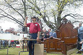 Auctioneer Brian McCullum has 17 years experience in the auction and appraising field. Here he is at another successful auction in New Brunswick, Canada